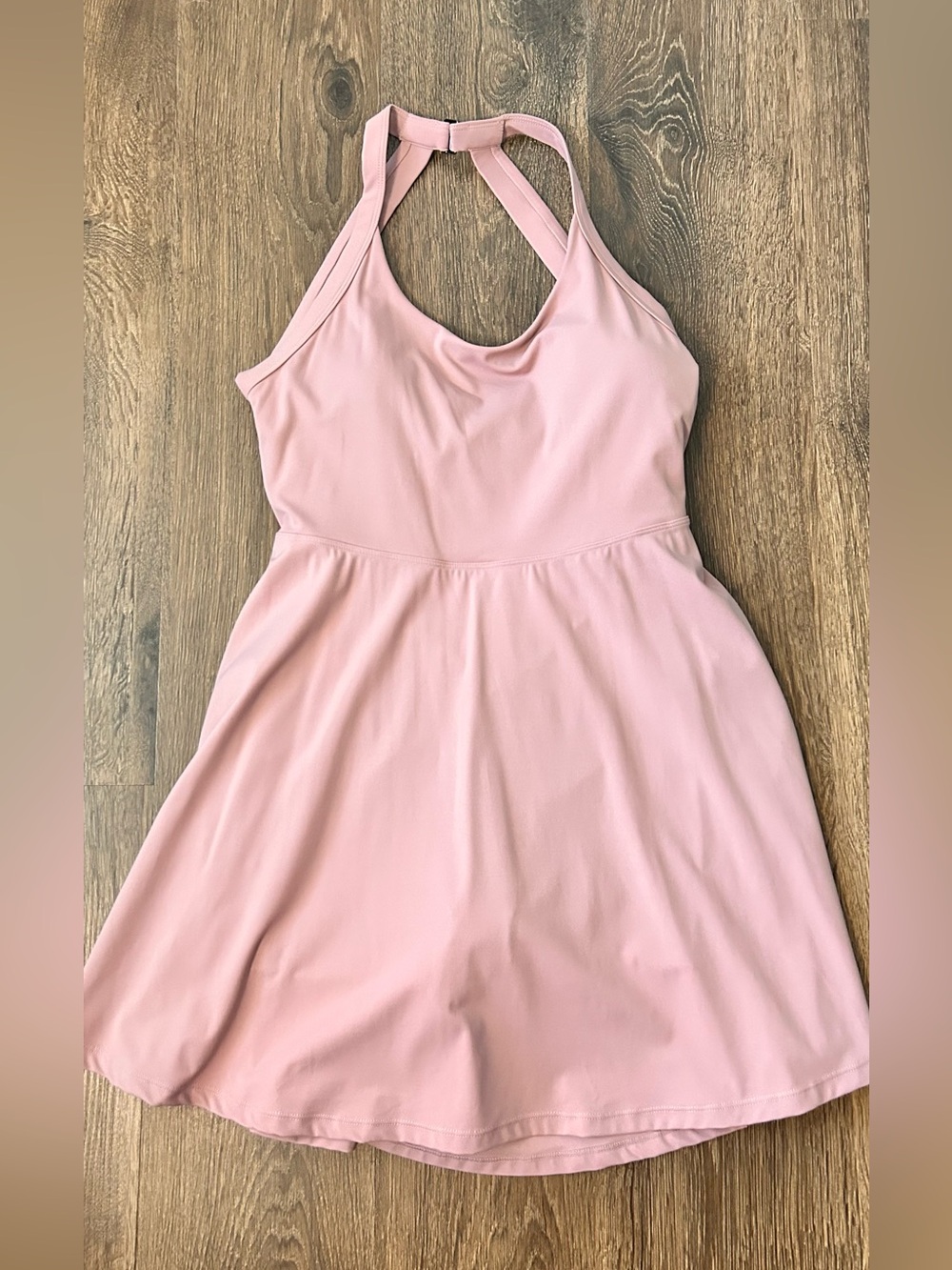 Unbranded Women’s Soft Pink Halter Twisted Back Mini Skort Dress Size Large